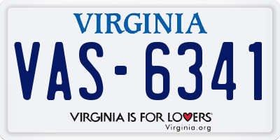 VA license plate VAS6341