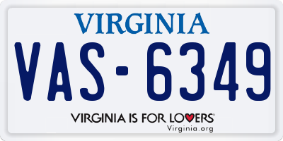 VA license plate VAS6349