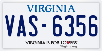 VA license plate VAS6356