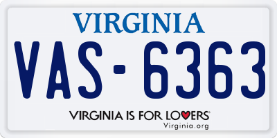 VA license plate VAS6363