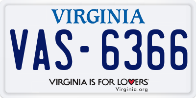 VA license plate VAS6366