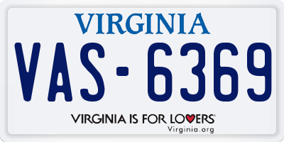 VA license plate VAS6369