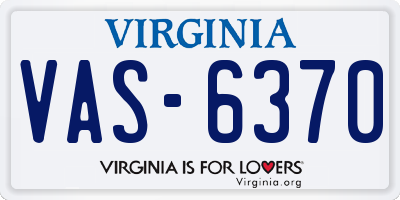 VA license plate VAS6370