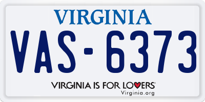 VA license plate VAS6373