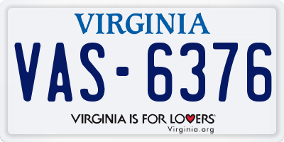 VA license plate VAS6376