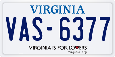 VA license plate VAS6377