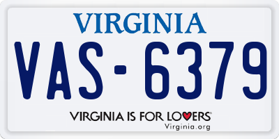 VA license plate VAS6379