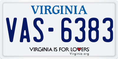 VA license plate VAS6383