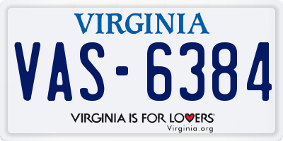 VA license plate VAS6384