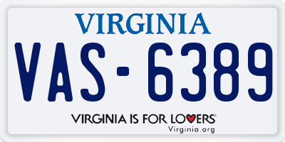 VA license plate VAS6389