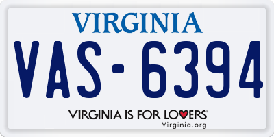 VA license plate VAS6394