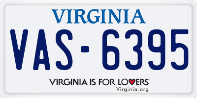 VA license plate VAS6395