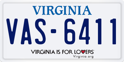 VA license plate VAS6411