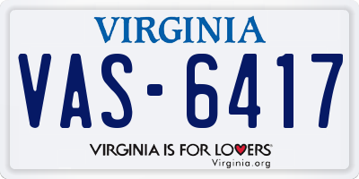 VA license plate VAS6417