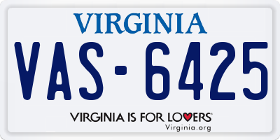 VA license plate VAS6425