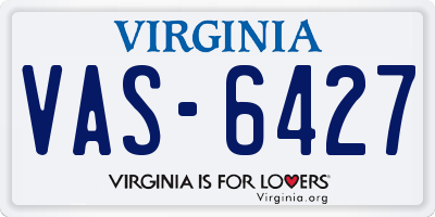 VA license plate VAS6427