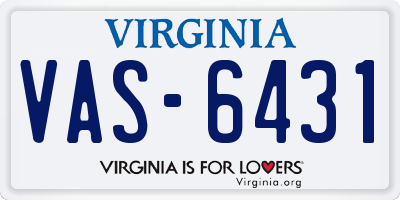 VA license plate VAS6431