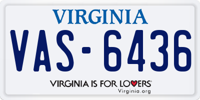 VA license plate VAS6436