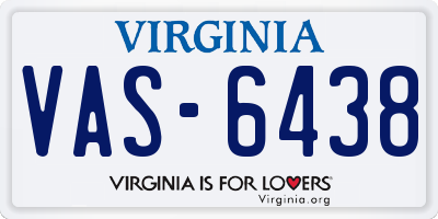 VA license plate VAS6438