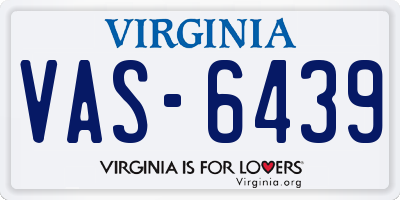 VA license plate VAS6439