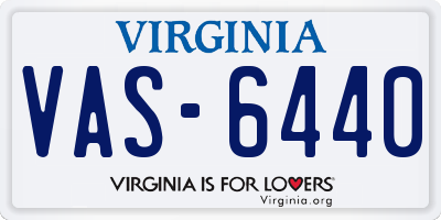 VA license plate VAS6440