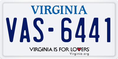 VA license plate VAS6441