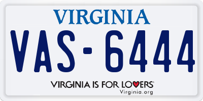 VA license plate VAS6444