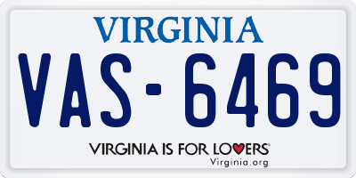 VA license plate VAS6469