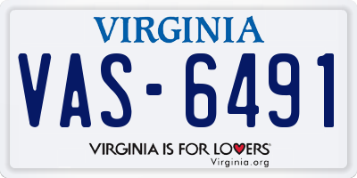 VA license plate VAS6491