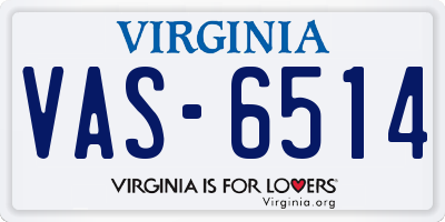 VA license plate VAS6514