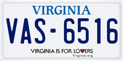 VA license plate VAS6516