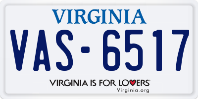 VA license plate VAS6517