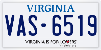 VA license plate VAS6519