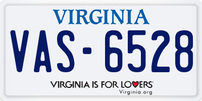 VA license plate VAS6528