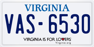 VA license plate VAS6530