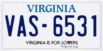 VA license plate VAS6531