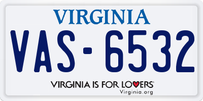 VA license plate VAS6532