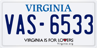 VA license plate VAS6533