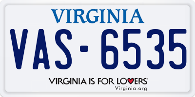 VA license plate VAS6535