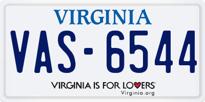 VA license plate VAS6544