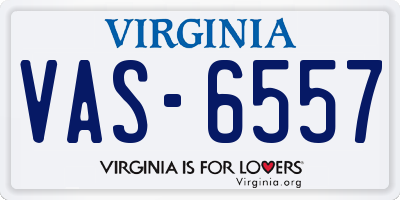 VA license plate VAS6557