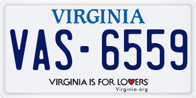 VA license plate VAS6559