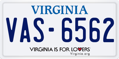 VA license plate VAS6562