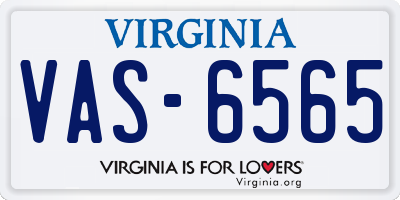 VA license plate VAS6565