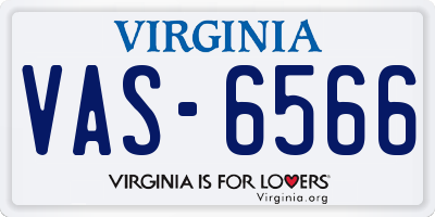 VA license plate VAS6566