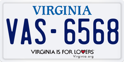 VA license plate VAS6568