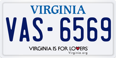 VA license plate VAS6569