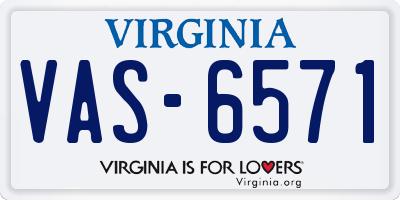 VA license plate VAS6571