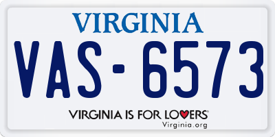 VA license plate VAS6573