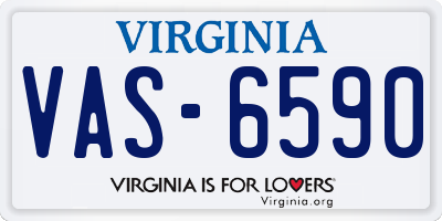 VA license plate VAS6590